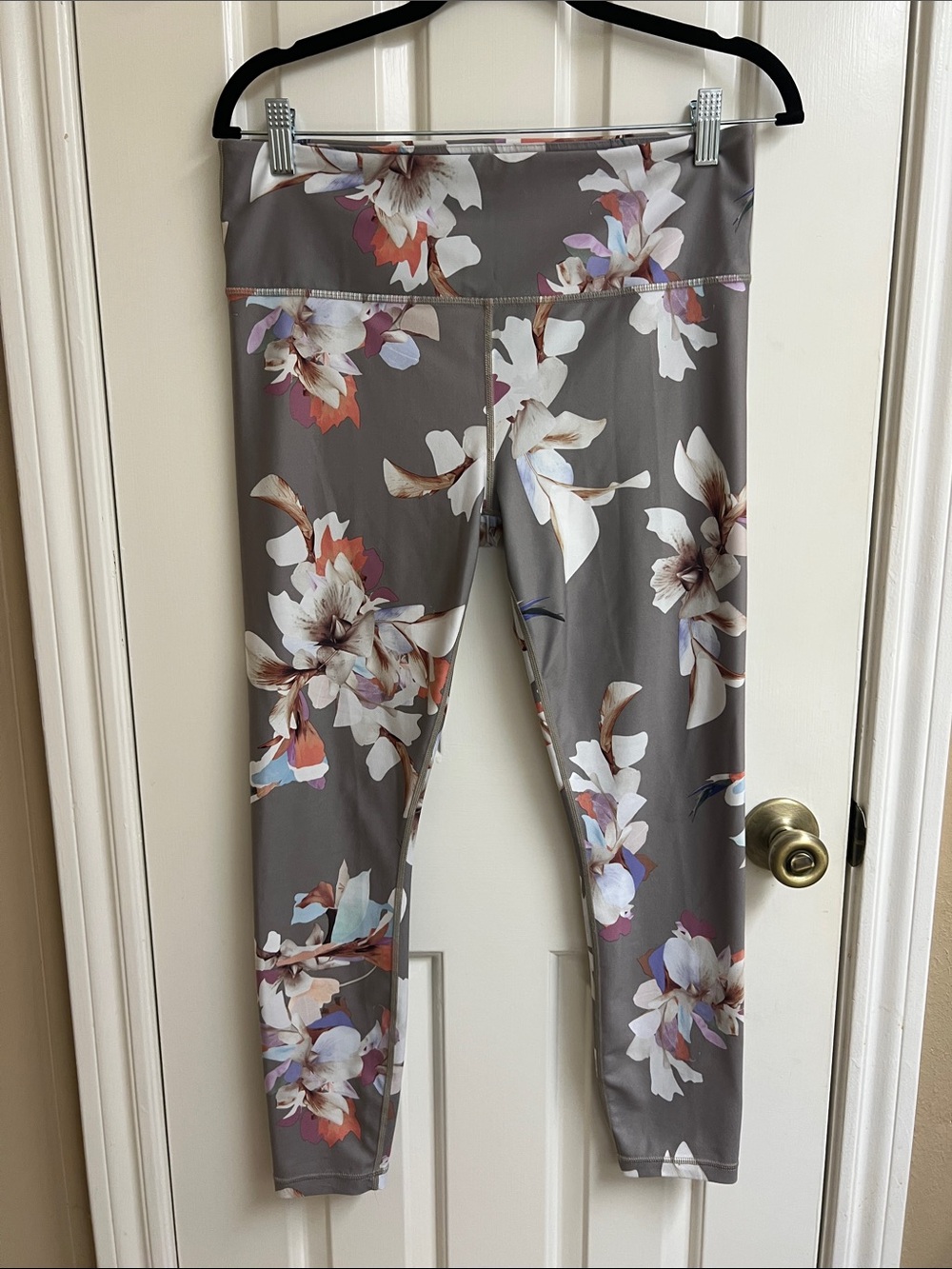 Athleta Floral Gray High-Rise Leggings